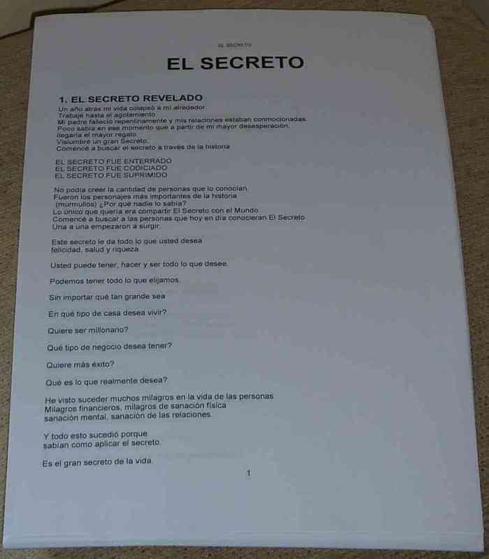 Libro el secreto, entregado a karlys