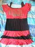 Camiseta tipo vestido rojo y negro