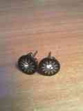 Pendientes tipo boton con flor-elena88