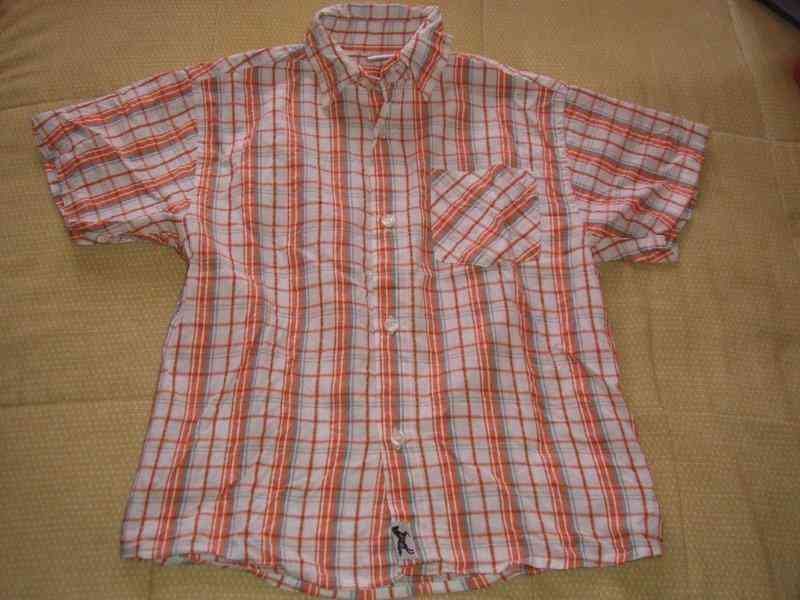 Camisa cuello rayas naranjas