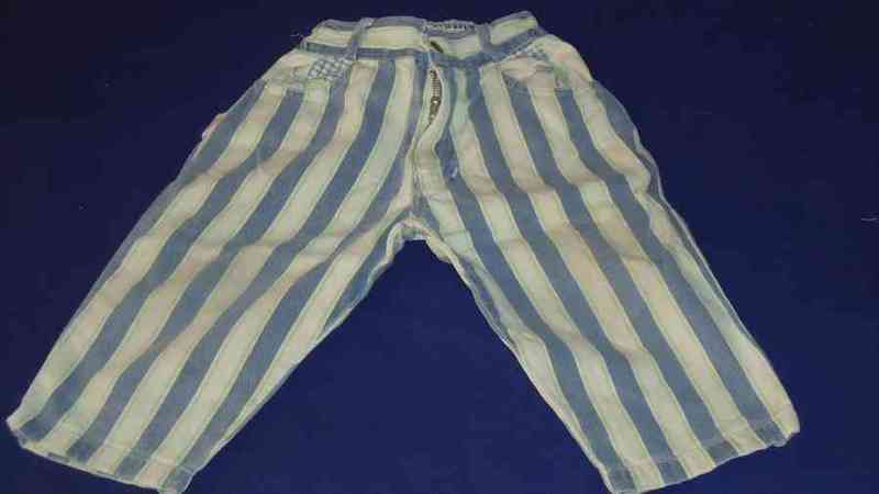 Pantalon tejano rayas t-12 meses(sandria822)