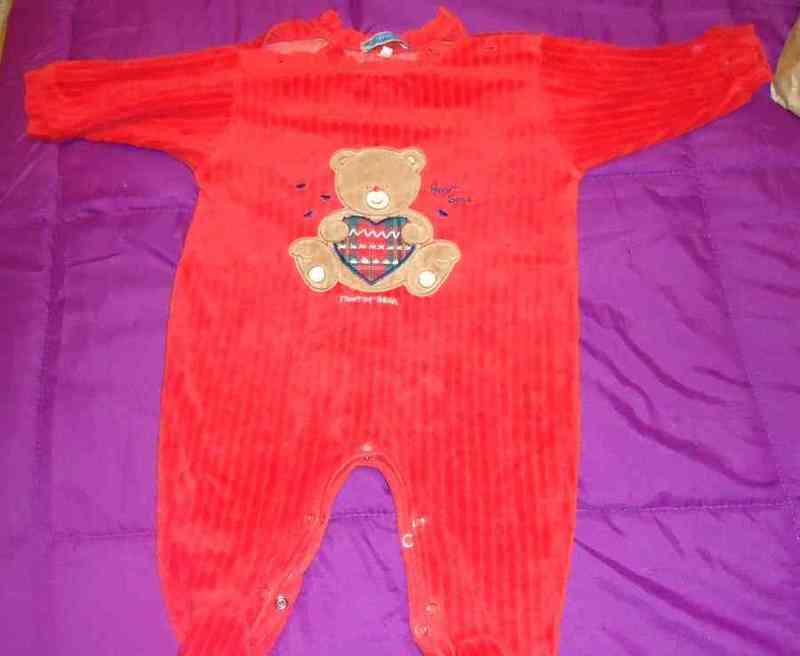 Pijama bebe rojo t- 6 meses(misto)