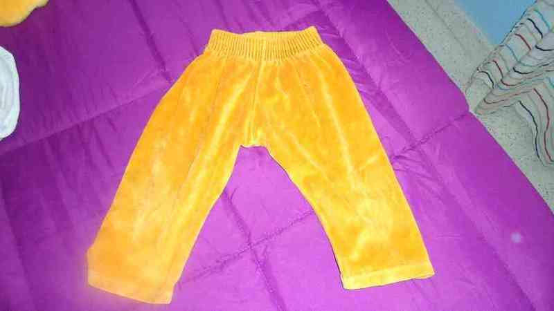 Pantalon naranja t- 9-12 meses(misto)