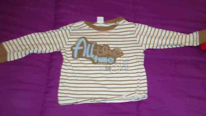 Camiseta marron t-6-9 meses(misto)