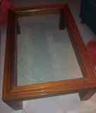 Mesa de madera maciza con cristal