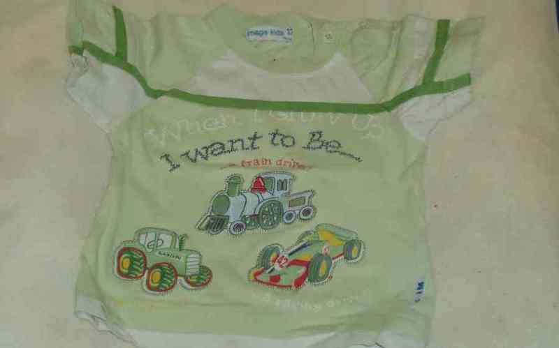 Camiseta verano verde t-6-9 meses(yunka)