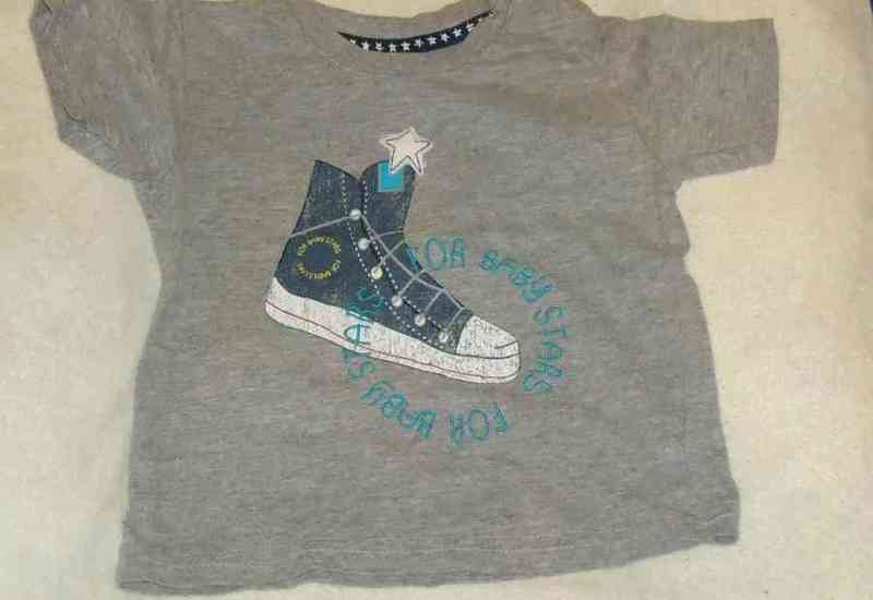 Camiseta verano gris bebe t-6/9 meses(agnesa)