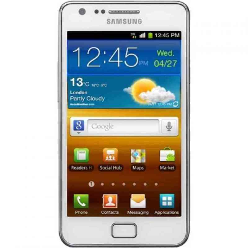 Samsung galaxy sii en blanco