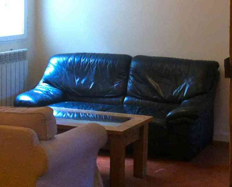 Sofa de cuero negro 2 plazas