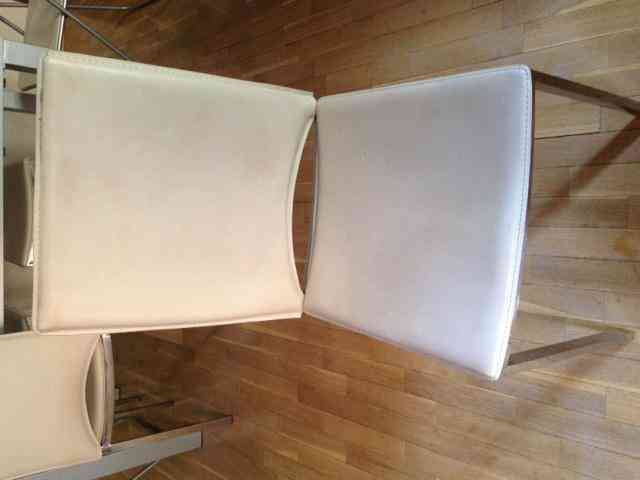4 sillas piel blancas