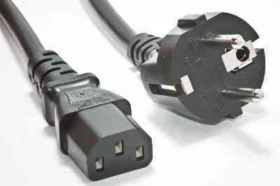 Cable de alimentación schuko a iec pc