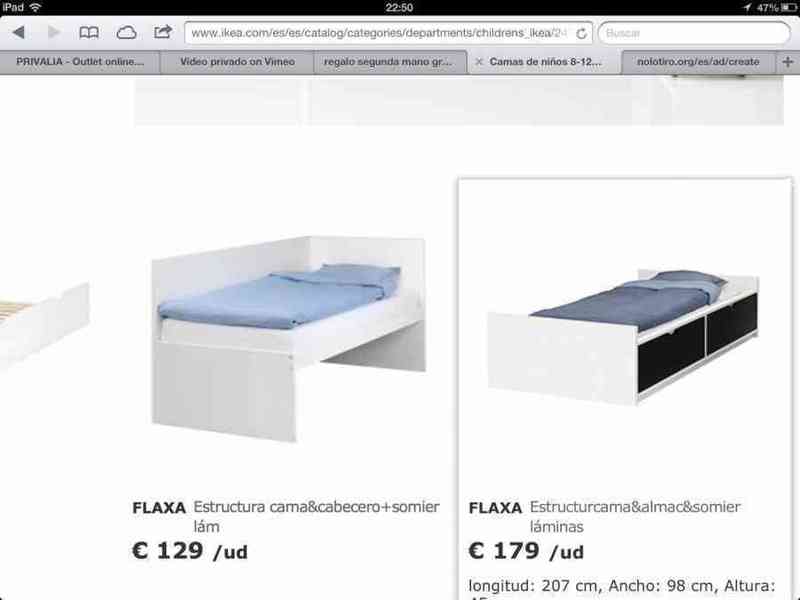 Cama con cajones