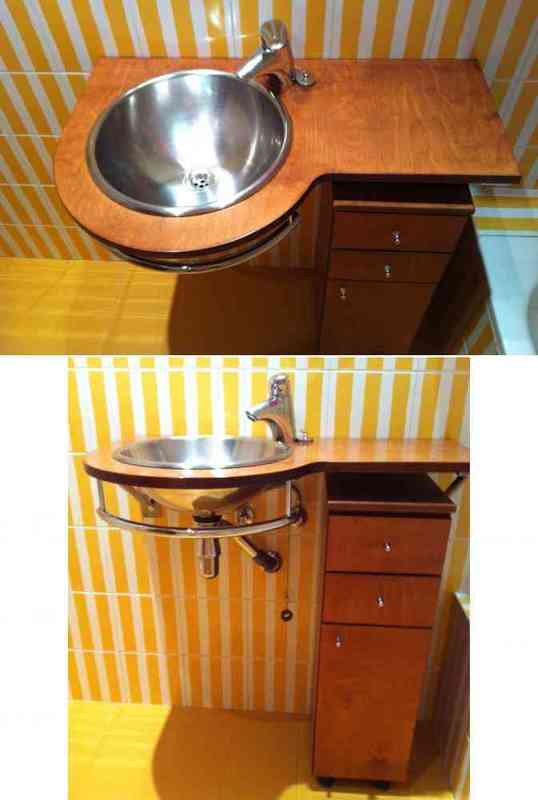 Lavabo inox con encimera sin fontanería