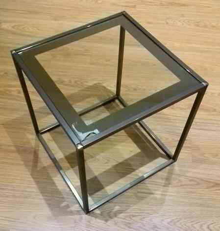 Mesita metal y cristal