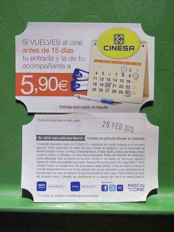 Descuento cinesa madrid - caduca 26/02