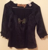 Blusa negra seda