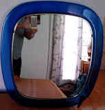 Espejo de baño, marco azul