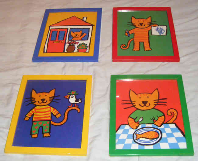 4 Cuadros de gatitos.