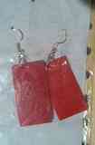 pendientes rectangulares rojos