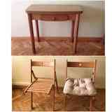 Mesa de cocina y 2 sillas plegables