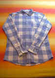 Camisa a cuadros azul y blanca talla S/M manga larga (a Francois Authentique)