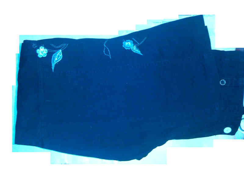 PANTALON CASUAL WEAR AZUL MARINO BORDADO PIERNA