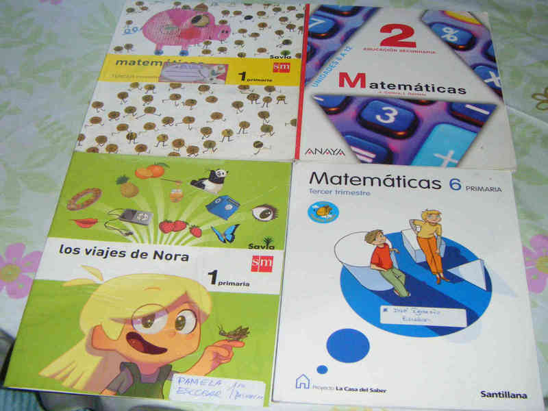 Libros de matemáticas de primaria.