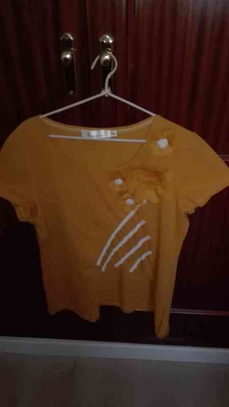 Camiseta manga corto color mostaza Talla XXL(lidia1984)