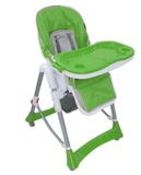 Todeco - Silla Alta de Bebé, Silla Plegable para Bebés, verde, tamaño desplegado 105 x 75 x 60 cm 
