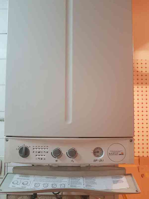 Caldera butano en funcionamiento