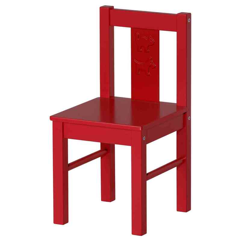 Silla para niños de IKEA. Roja