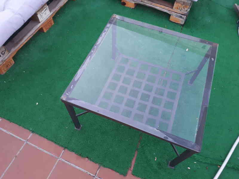 Mesa de centro de cristal