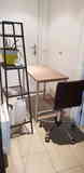 Conjunto escritorio:mesa silla elevable estante