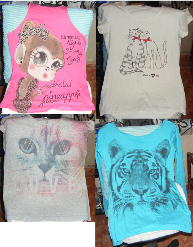 Lote de camisetas estampadas.