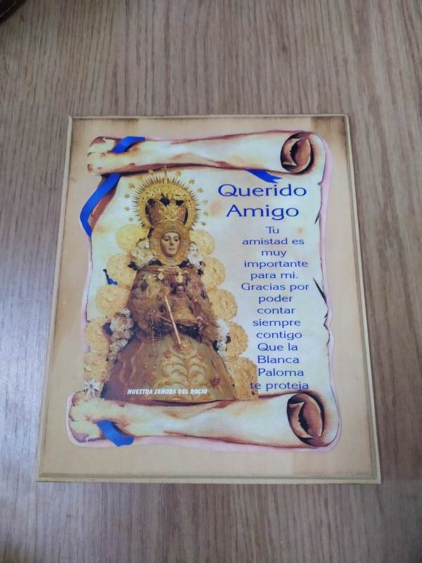 Lámina cuadro madera Virgen del Rocío en Fuenlabrada