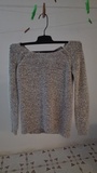 Jersey gris clarito de lanita con lazito atras Talla 36(coditos)