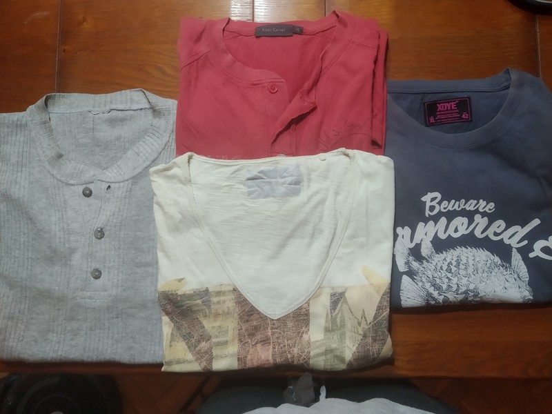 4 camisetas manga corta Talla XL