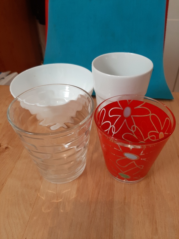 Regalo 3 vasos sueltos y un tazón