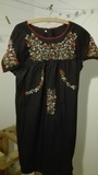 Vestido negro con flores Talla XXL