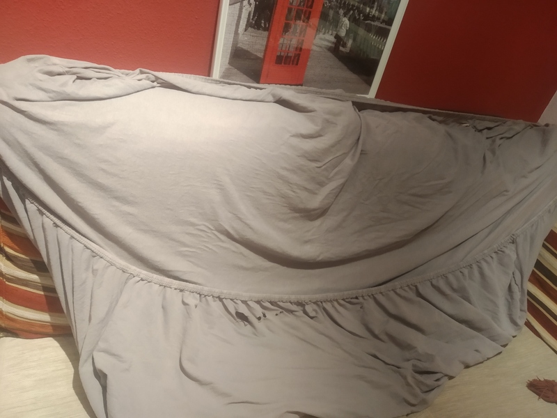 Sabana bajera gris para cama de 90cm
