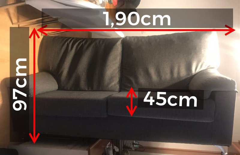 Regalo Sofá gris de dos plazas (hay que recogerlo en Móstoles)