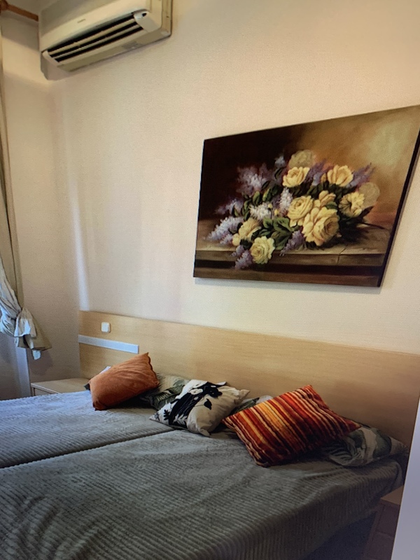 2 camas individuales con cabecero 