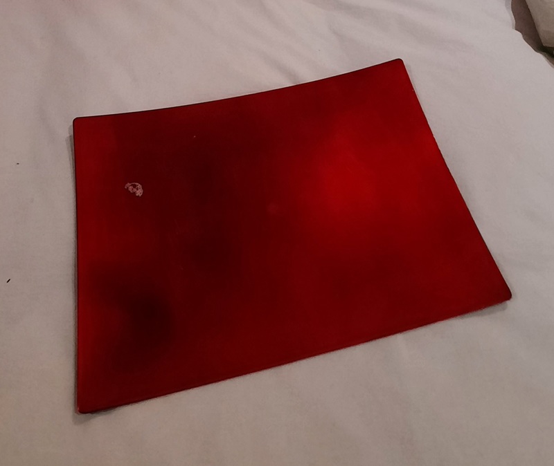 Bandeja roja brillante plana(35x25cm)