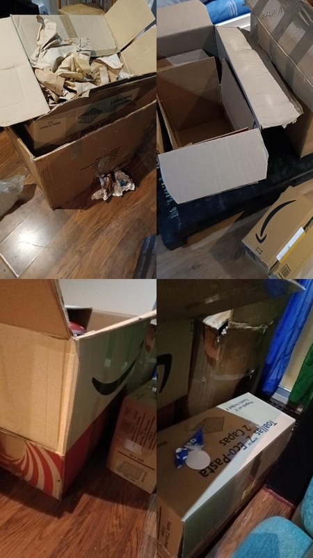 Muchas cajas de cartón para mudanza