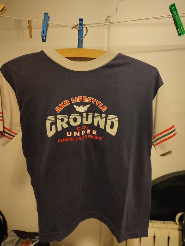 Camiseta azul/blanca manga corta "ground" Talla 12(Tarik81)