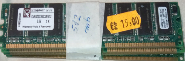 4 Memorias de 512 megas