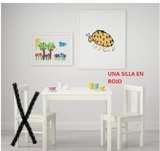 Mesa + 1 silla roja Kritter (infantil, IKEA)