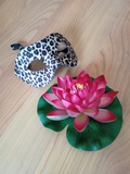 Máscara antifaz de leopardo y flor de loto de plástico