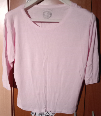 Camiseta de mujer rosa pálido talla L