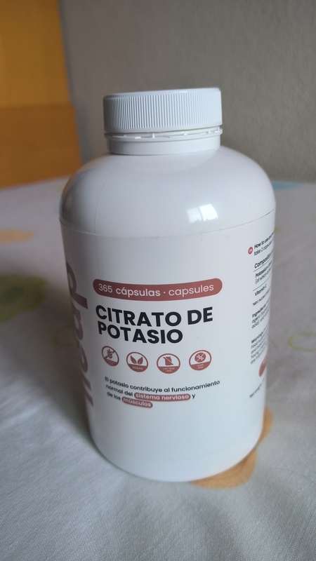 Suplemento alimenticio citrato de potasio